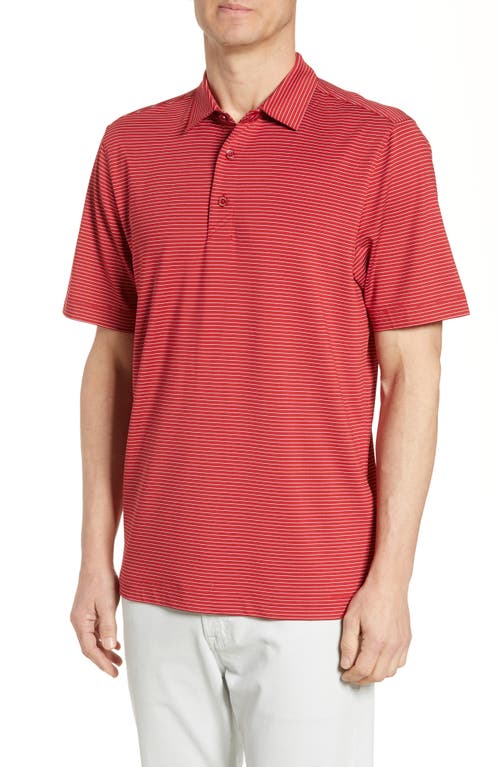 Forge DryTec Pencil Stripe Performance Polo in Cardinal Red