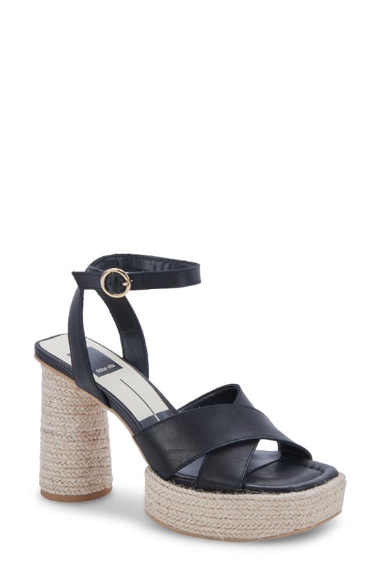 Dolce Vita Women's Arlow Platform Espadrille Sandals Women's Shoes In Black Leather