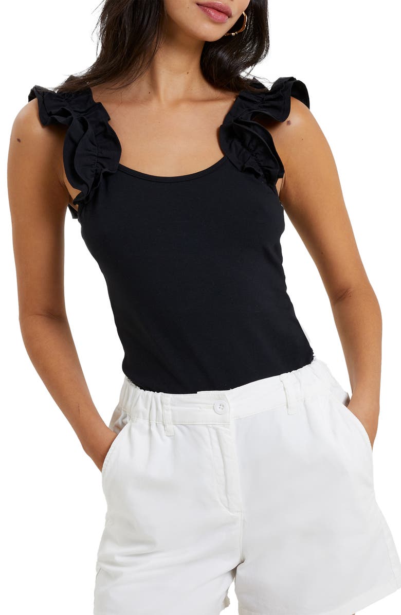 French Connection Rallie Ruffle Sleeve Tank, Main, color, 