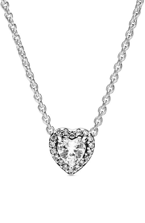 PANDORA Elevated Heart Pendant Necklace in Clear at Nordstrom