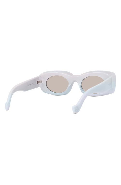 Shop Loewe X Paula's Ibiza 49mm Mirrored Oval Sunglasses In White/other/smoke Mirror