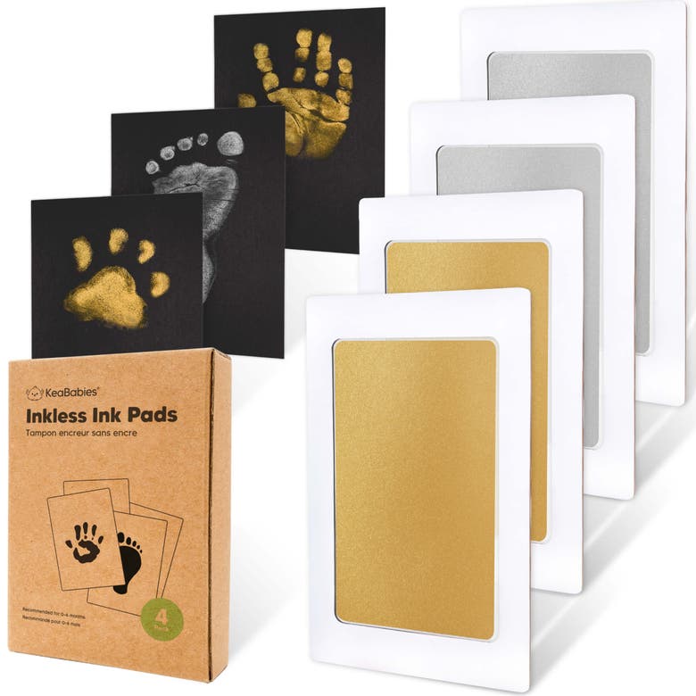 Shop Keababies 4-pack Inkless Ink Pads In Gold/silver