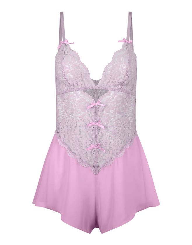 Adore Me Odessa Romper Lingerie In Medium Pink