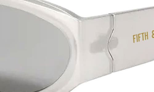 Fifth & Ninth Shea 59mm Polarized Gradient Oval Sunglasses In Silver/silver