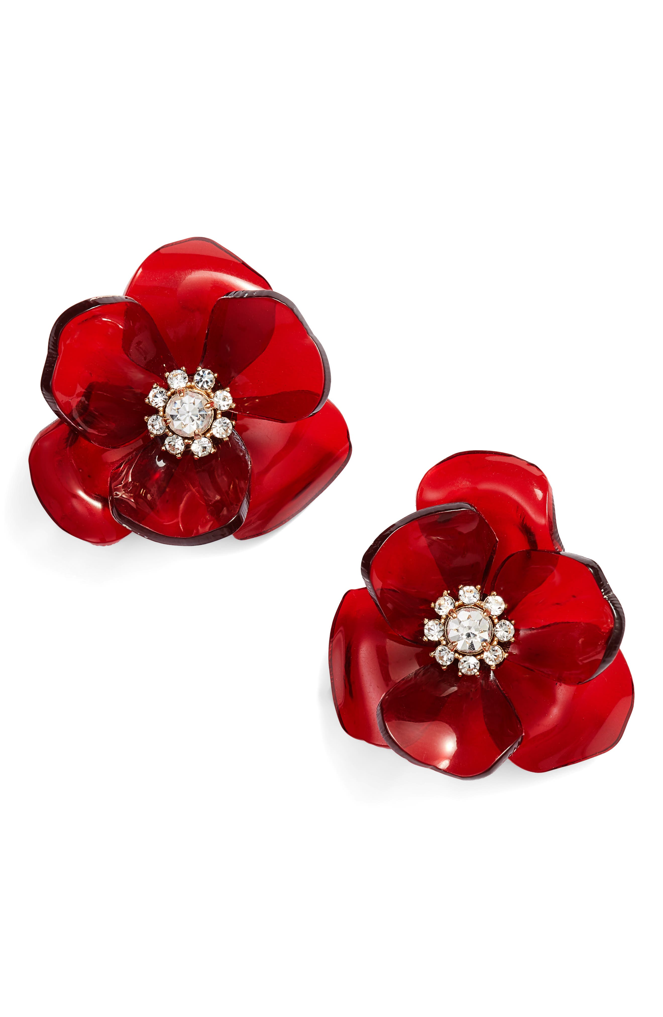 kate spade red flower earrings