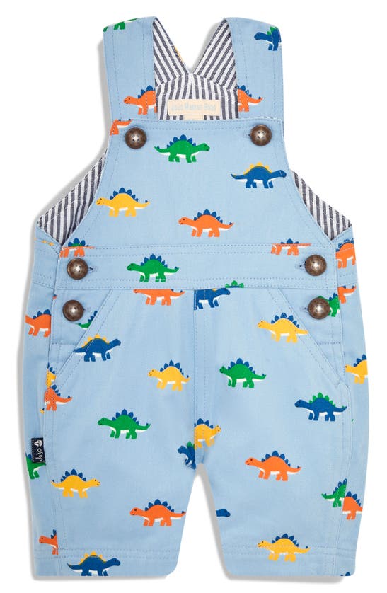 Shop Jojo Maman Bébé Stegosaurus Cotton Twill Overalls In Blue
