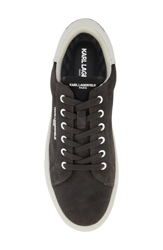 Shop Karl Lagerfeld Paris Plain Toe Suede Sneaker In Grey