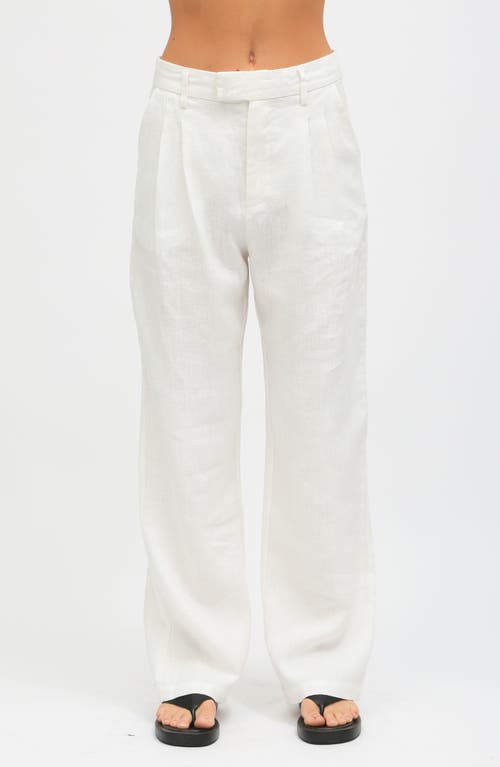 Bradley High Waist Linen Pants in Ivory