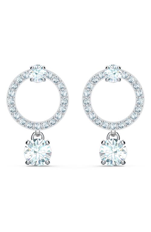 Swarovski Attract Circle Stud Earrings in Silver /Clear Crystal at Nordstrom
