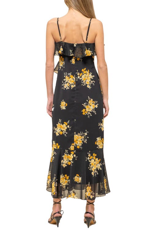 BLU PEPPER BLU PEPPER FLORAL RUFFLE MIDI DRESS