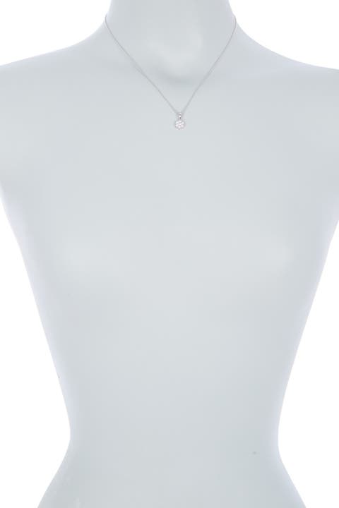 Sterling Silver Diamond Clover Pendant Necklace - 0.10 ctw