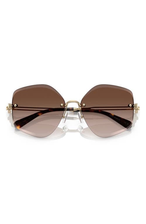 Tory Burch 58mm Gradient Irregular Sunglasses In Gold Pink
