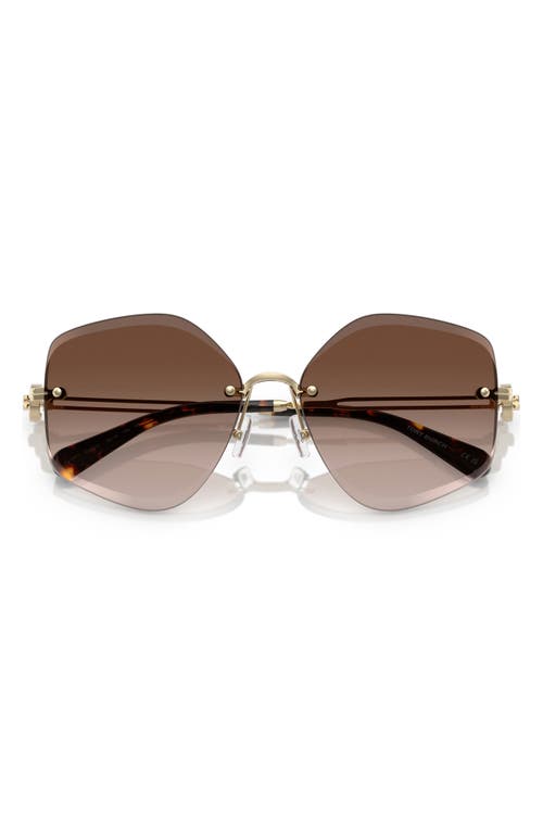 Shop Tory Burch 58mm Gradient Irregular Sunglasses In Gold Pink