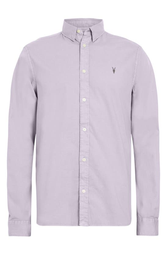Shop Allsaints Hawthorne Slim Fit Button-up Shirt In Smokey Lilac