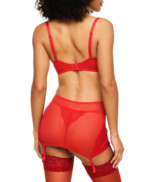 Adore Me Margeaux Garter Belt Lingerie In Dark Red