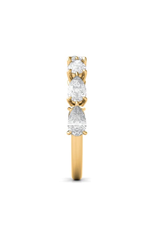 Hautecarat Pear Cut Lab Created Diamond Half Eternity Ring In Yellow Gold