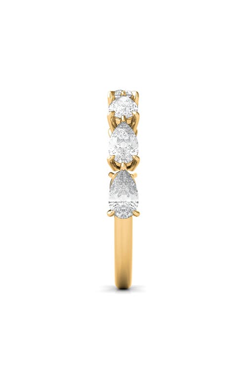 Shop Hautecarat Pear Cut Lab Created Diamond Half Eternity Ring In Yellow Gold