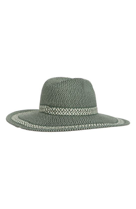Shop Nine West Mixed Texture Fedora Hat In Green