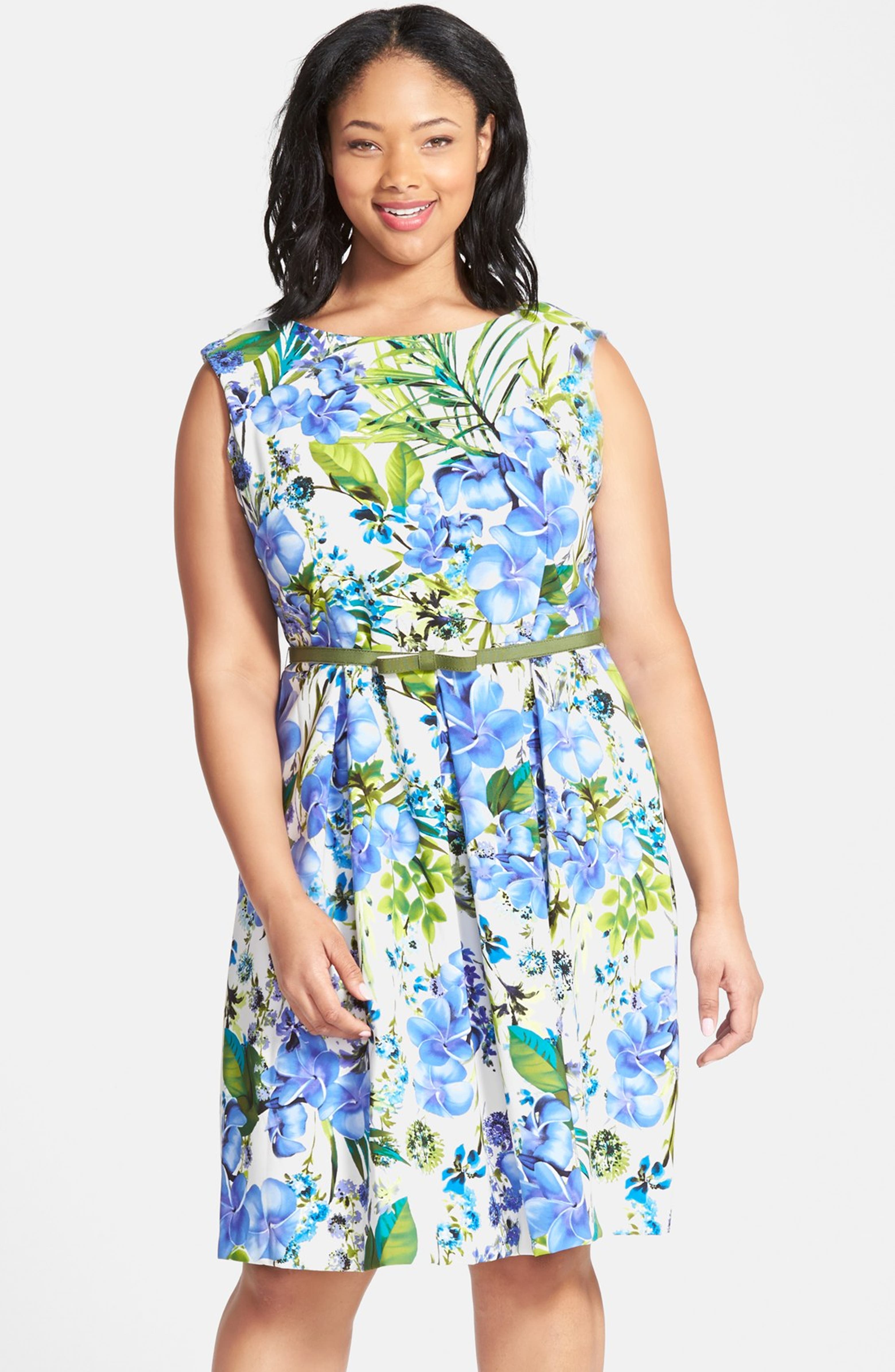 Gabby Skye Belted Fit & Flare Dress (Plus Size) | Nordstrom