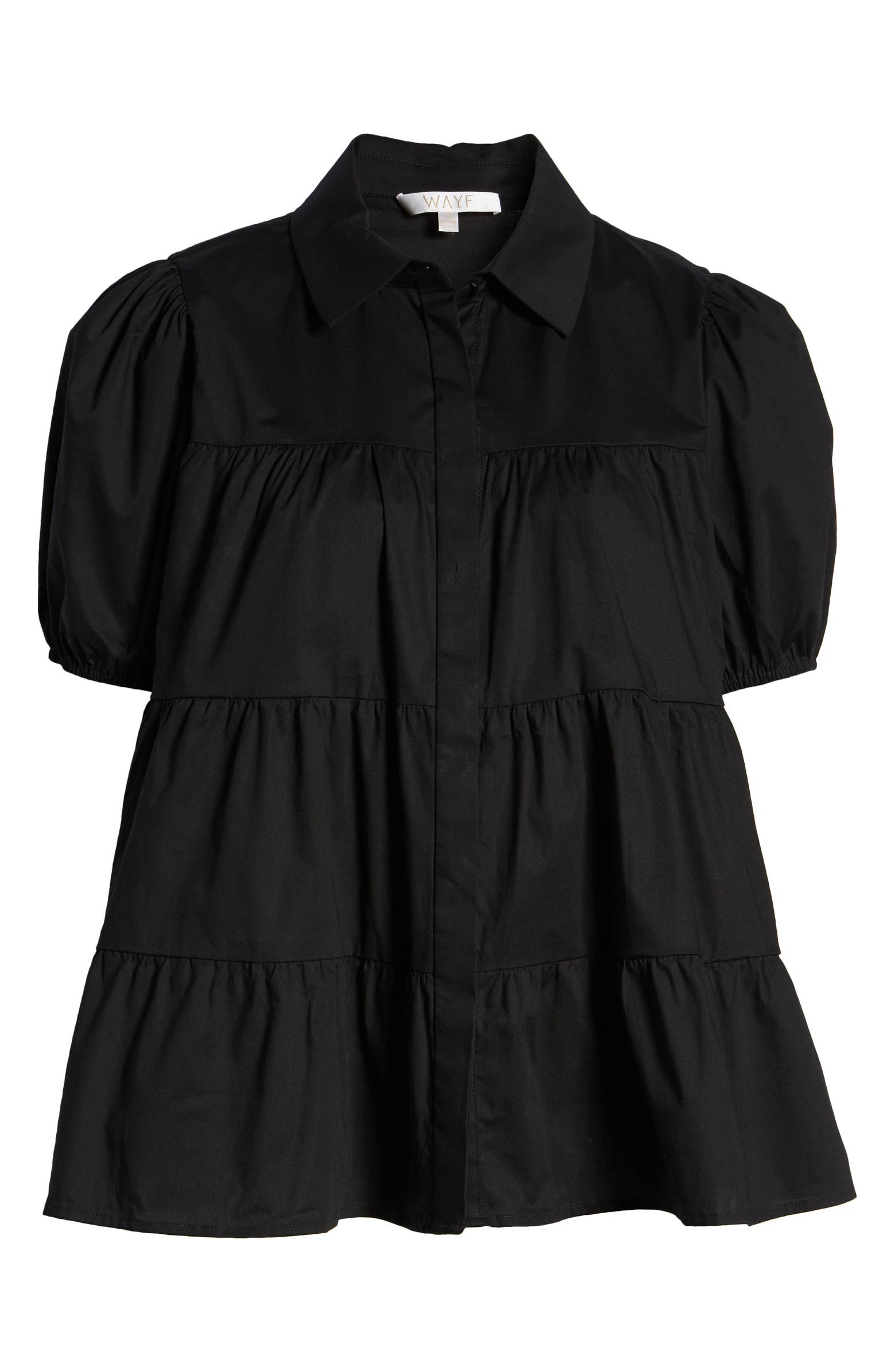 WAYF Canossa Tiered Puff Sleeve Blouse | Nordstrom