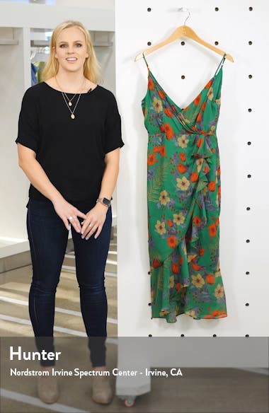 bardot elle chiffon midi dress