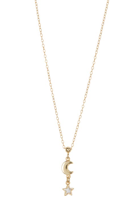 Moon & Star Pendant Necklace