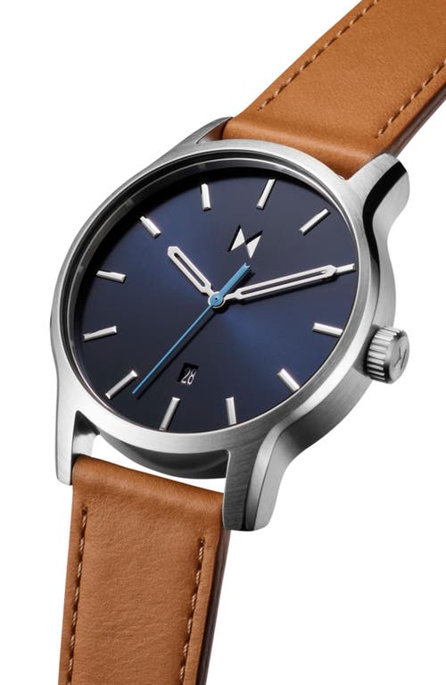 Mvmt Men's Classic Ii Tan Leather Strap Watch 44mm In Dark Blue