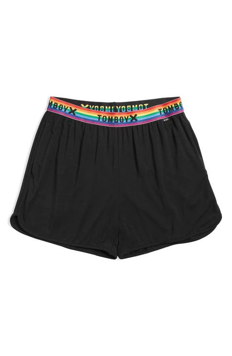 TomboyX Boxer Briefs Underwear For Women, 6 No Fly, Cotton Stretch Boy  Shorts Panties - X-Small/Black Rainbow at  Women's Clothing store
