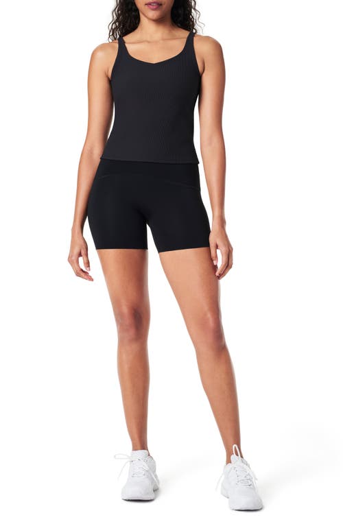 Spanx Contour Rib Shelf Tank In Very Black