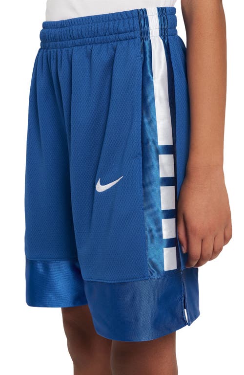 Nike Dri-fit Elite 23 Big Kids' (boys') Basketball Shorts In Game Royal/white