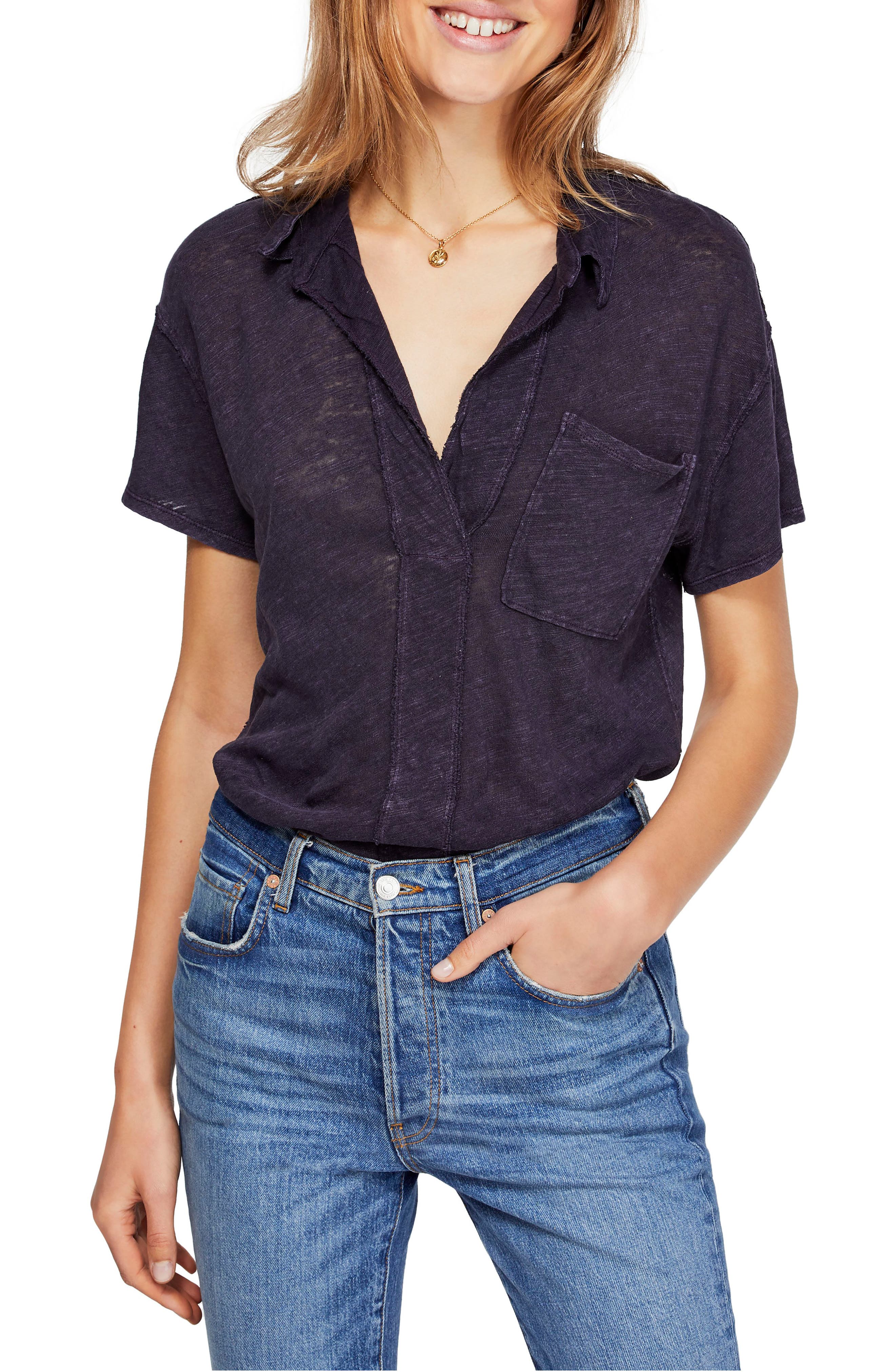 Free People The Posh Tee, Purple