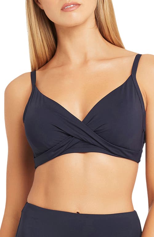 Sea Level Twist Front DD- & E-Cup Underwire Bikini Top in Night Sky at Nordstrom, Size 4 Us