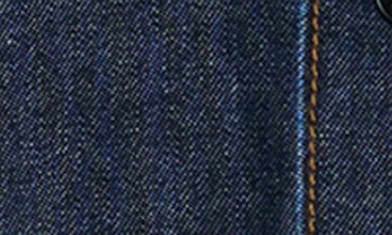 Shop Hudson Crop Short Sleeve Denim Snap Front Shirt In Dark Chambray