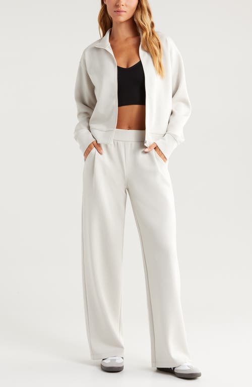 Zella Luxe Scuba Stand Collar Jacket In Grey Moonbeam