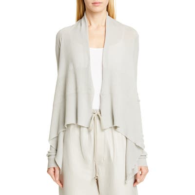 Rick Owens Draped Merino Wool Cardigan, Grey