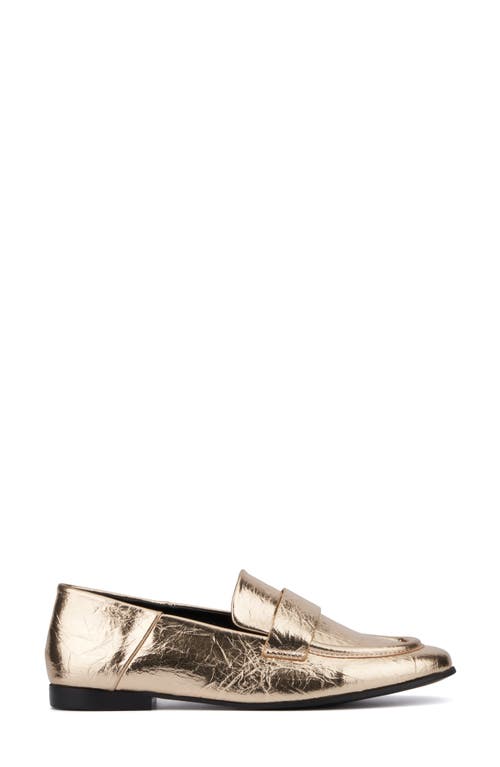 Torgeis Carleigh Moc Toe Loafer In Gold