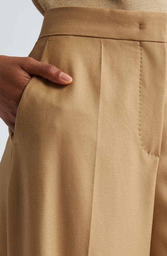 Max Mara Senna Virgin Wool Wide Leg Pants In Honey