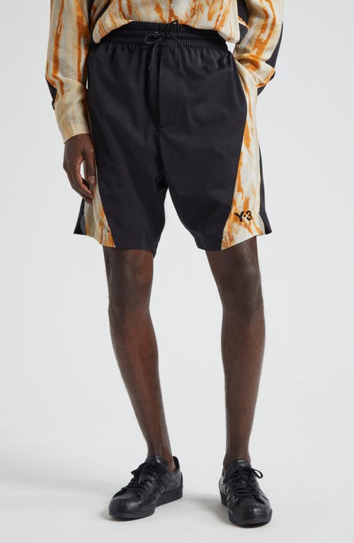 Y-3 Rust Dye Drawstring Shorts Black/Multi Color Camo at Nordstrom,