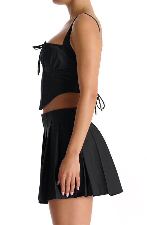 Shop Naked Wardrobe Gathered Lace-up Back Bustier Top In Black