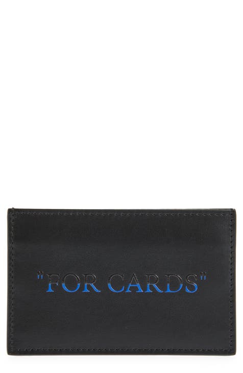 Shop Off-White Plain Leather Logo Folding Wallets by granzcollection