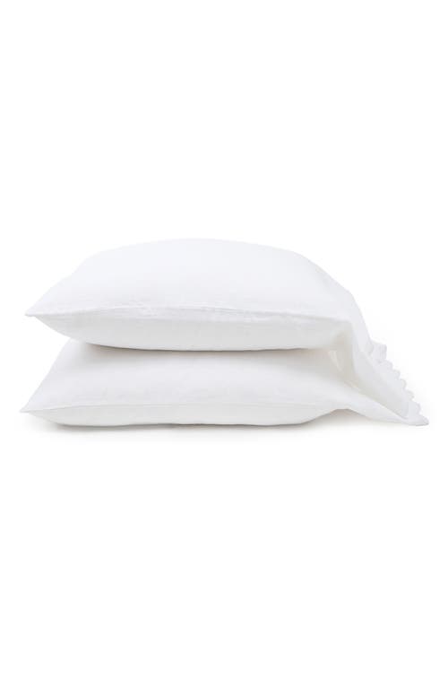 Pom Pom At Home Kelly Set Of 2 Linen Pillowcases In White