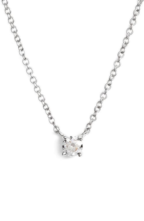 Bony Levy Petite Liora Diamond Solitaire Pendant Necklace in White Gold at Nordstrom, Size 18 In