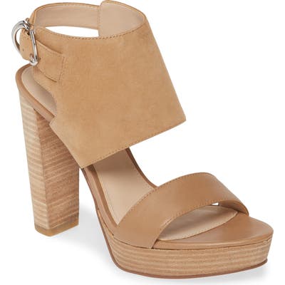 Pelle Moda Parker Platform Shield Slingback Sandal- Beige