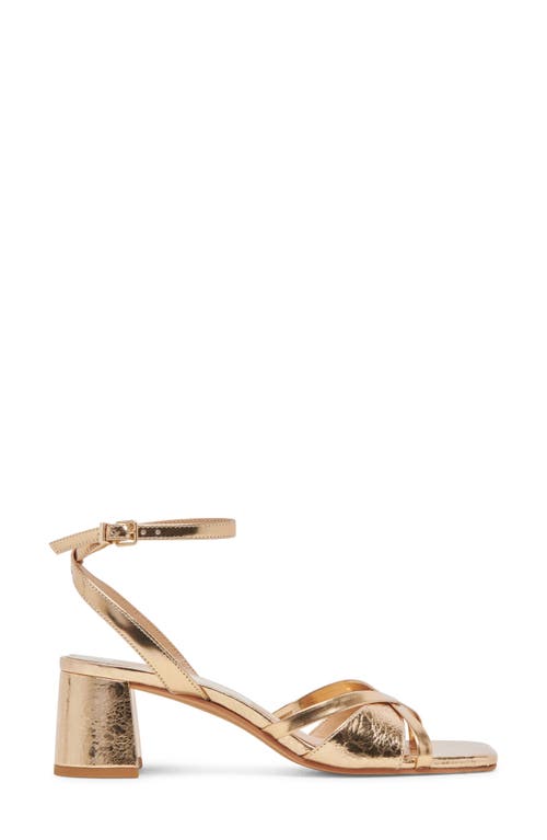 Shop Dolce Vita Blakly Ankle Strap Sandal In Gold Distressed Leather