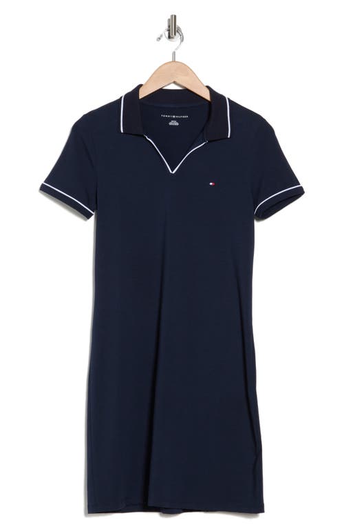 Shop Tommy Hilfiger Polo Shirtdress In Sky Captain