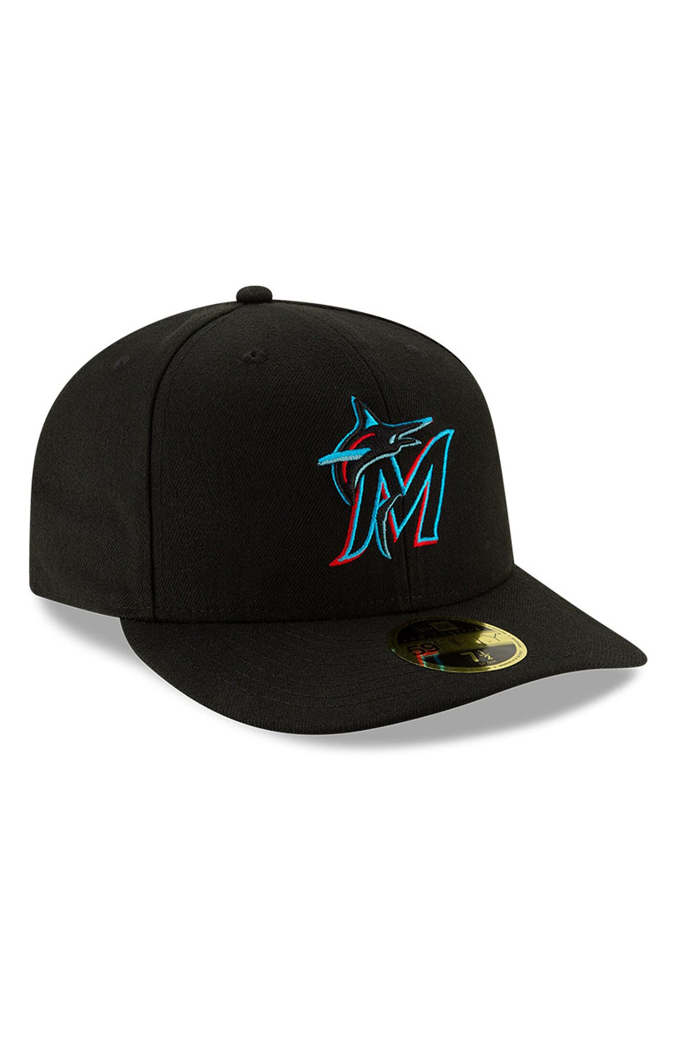 miami marlins black fitted hat