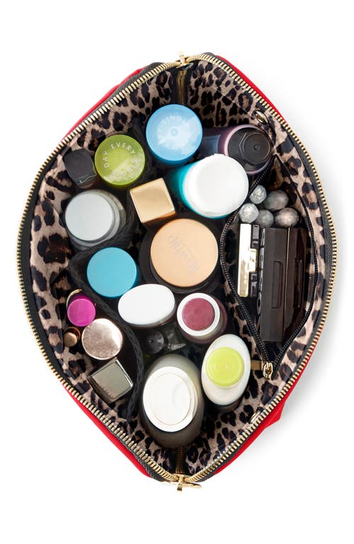 Shop Kusshi Signature Makeup Bag In Candy Apple Red/leopard