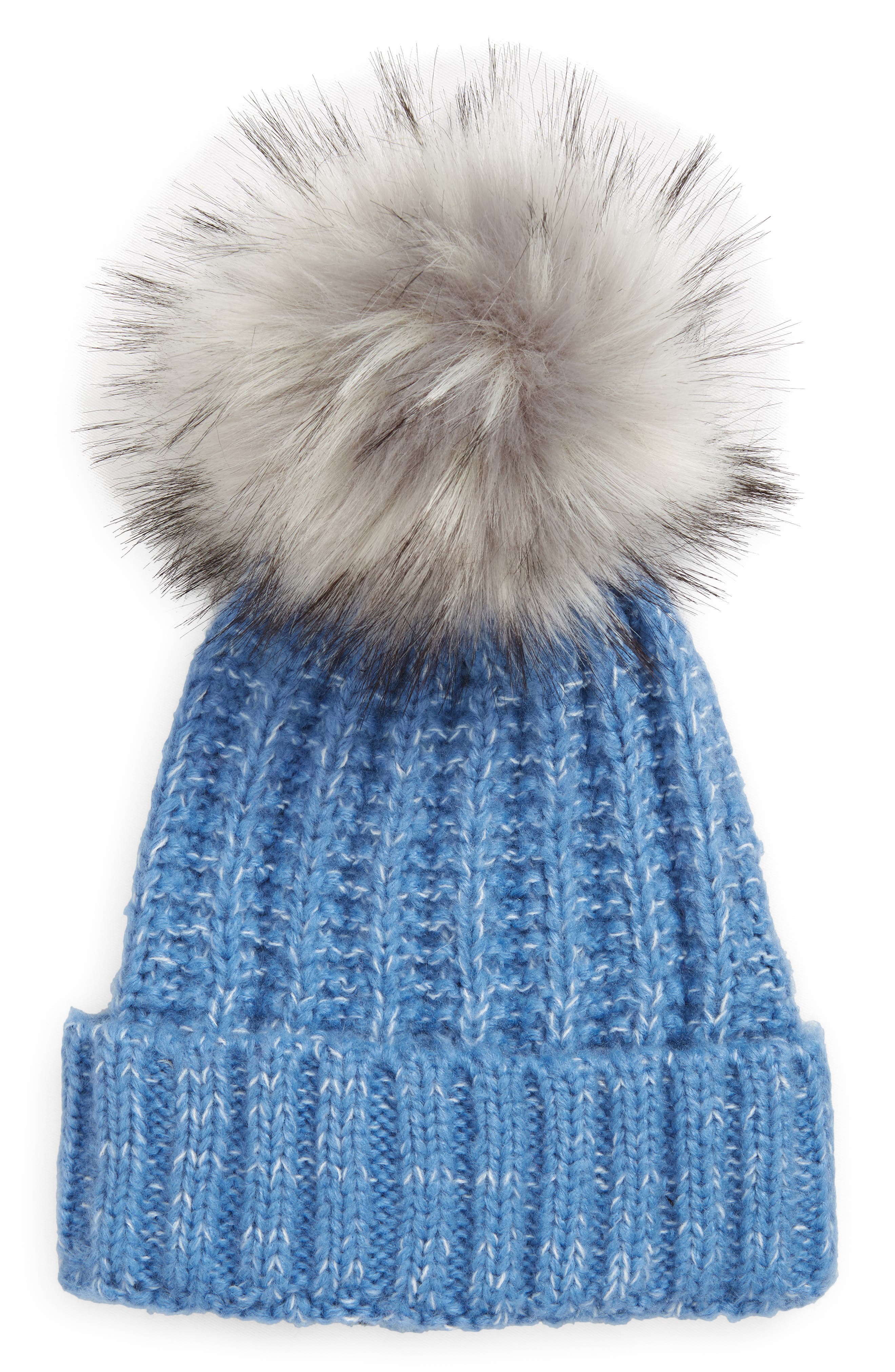 blue wooly hat