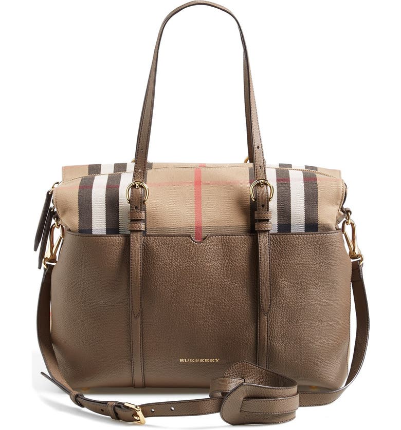 Burberry Classic Check & Leather Diaper Bag | Nordstrom