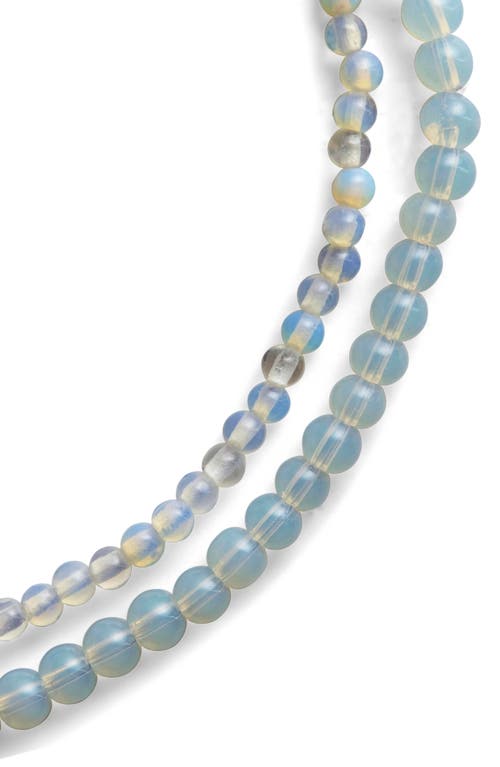 Sterling Forever Stone 2-pack Beaded Stretch Bracelets In Opalite